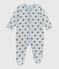 Babies' star-print velour pyjamas BELUGA /ADRIATIC