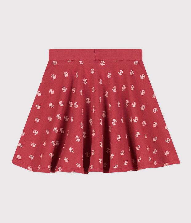 Girls' Cotton Print Skirt pink/ecru