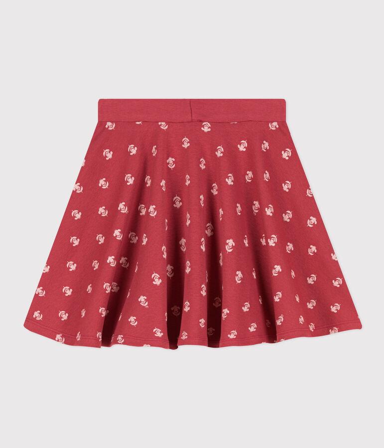Girls' Cotton Print Skirt pink/ecru