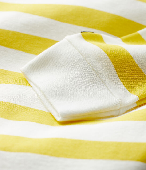 Babies' Ribbed Buttonless Sleepsuit yellow/white