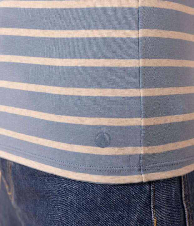 Women's Iconic Cotton Round Neck T-Shirt blue/beige