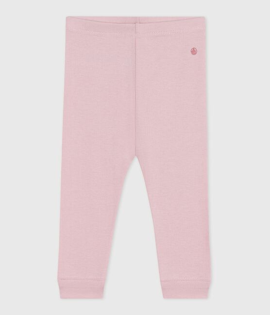 Babies' plain cotton leggings JOLI pink