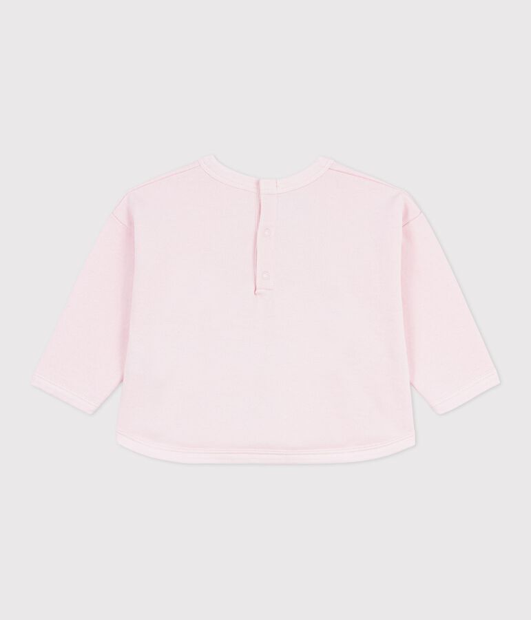 Baby cotton hooded sweatshirt with patterns pink