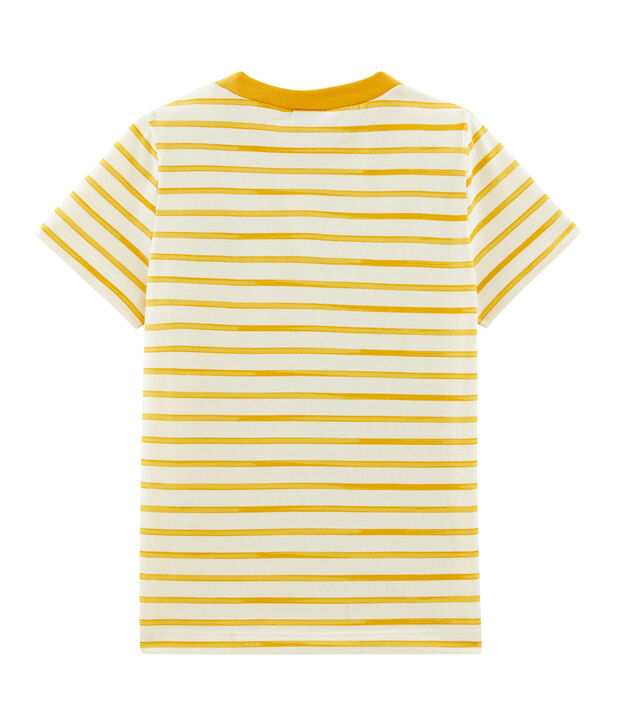 Boys' Short-sleeved T-shirt white/yellow