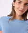 Women's short-sleeved plain cotton T-shirt blue