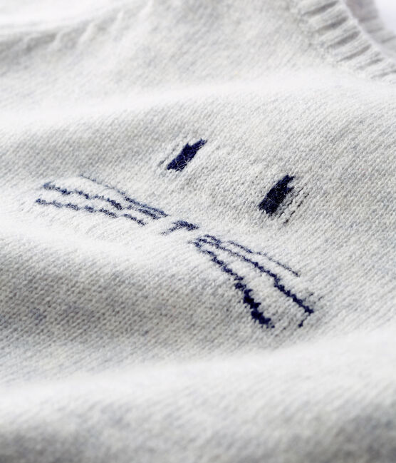 Long combination cashmere 'muzzle' POUSSIERE CHINE grey