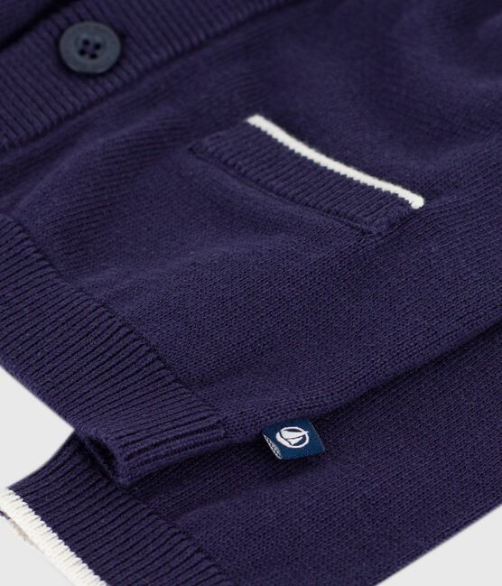 Babies' plain cotton cardigan SOIR blue