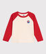 Children's long-sleeved colourblock cotton T-shirt