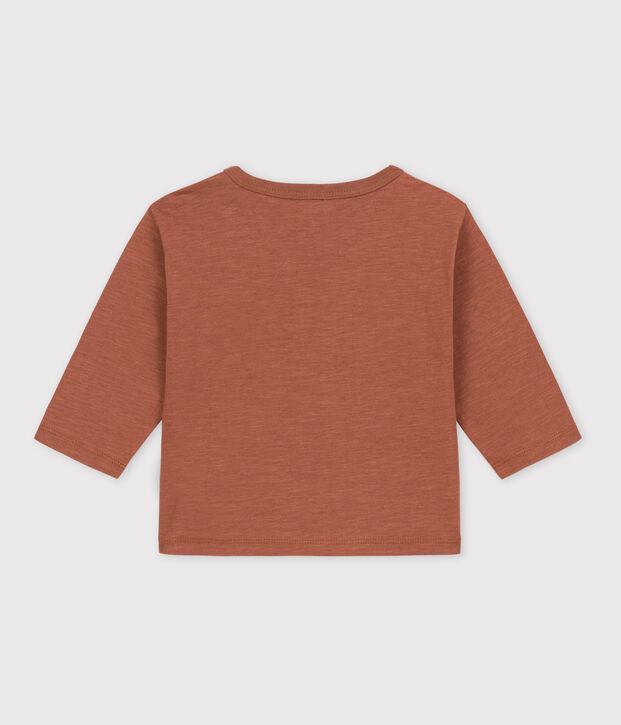 Babies' Long-Sleeved Cotton T-shirt brown
