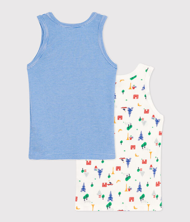 Children's Paris Cotton Vest Tops - 2-Pack multicolor