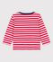 Babies' Striped Jersey Long-Sleeved T-Shirt PEPS red/MARSHMALLOW white