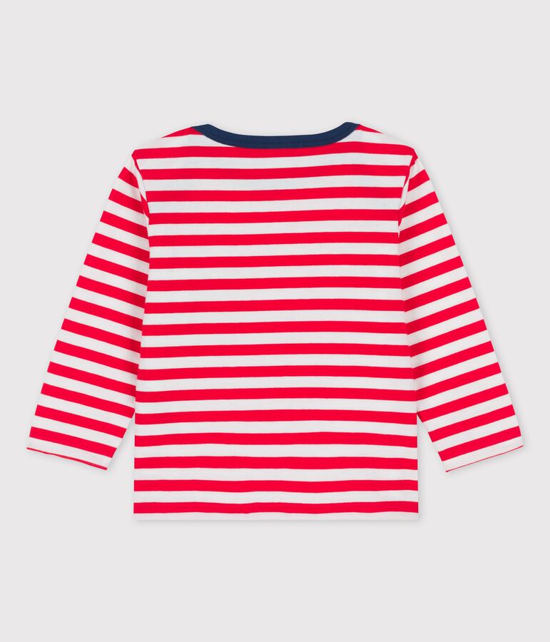 Babies' Striped Jersey Long-Sleeved T-Shirt red/white