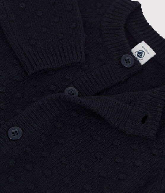 Babies' Wool Knit Cardigan SMOKING blue