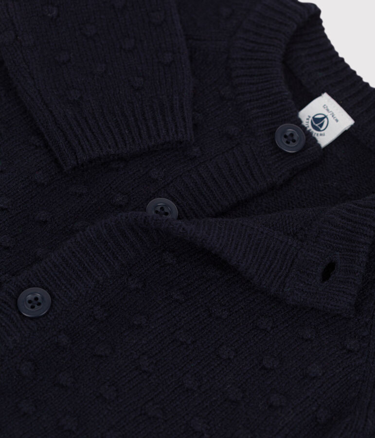 Babies' Wool Knit Cardigan blue