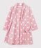 Children's printed fleece dressing gown pink/white