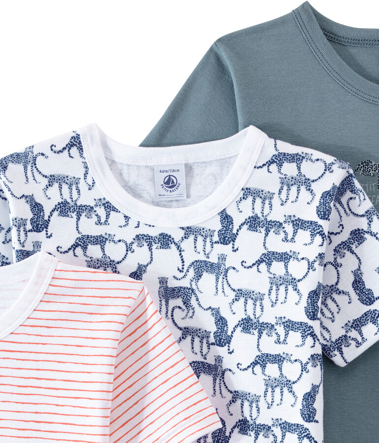 Set of 3 boys' short-sleeved t-shirts white