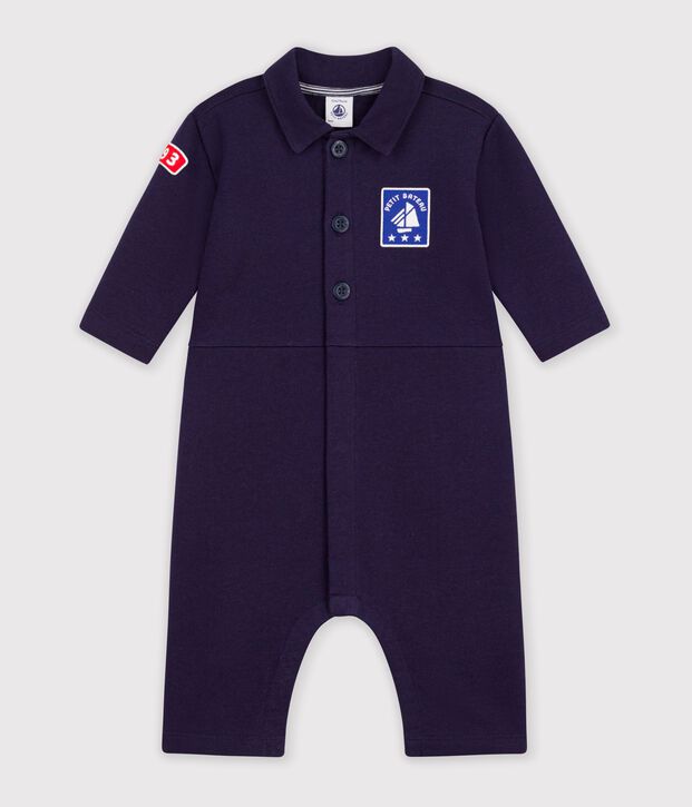 Babies' long plain cotton jumpsuit SOIR