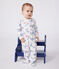 Babies' Paris themed cotton pyjamas MARSHMALLOW white/MULTICO white