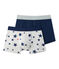 Pack of 2 boy's printed and plain stretch jersey boxers SPECIAL LOT 00