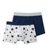 Pack of 2 boy's printed and plain stretch jersey boxers