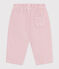 Babies' plain velour trousers with an embroidered back pocket JOLI pink