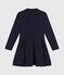 Girls' long-sleeved dress in two materials SMOKING blue