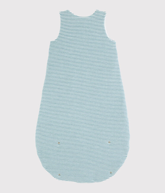 Babies' Stripy Ribbed Sleeping Bag MARSHMALLOW white/BRUME