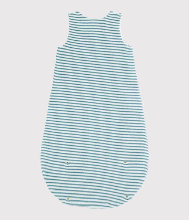 Babies' Stripy Ribbed Sleeping Bag white/blue