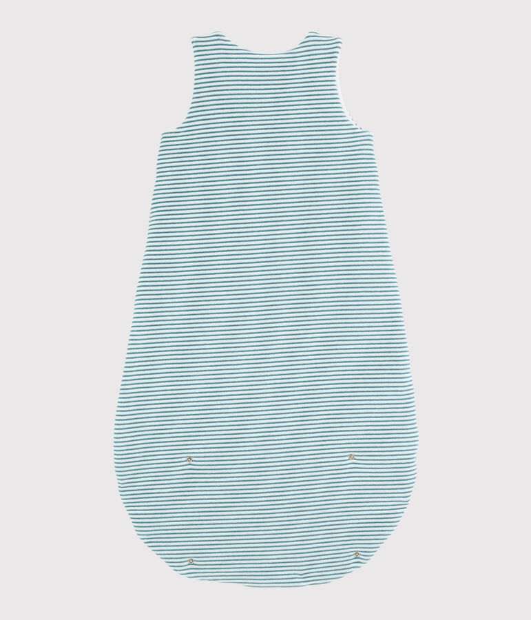 Babies' Stripy Ribbed Sleeping Bag MARSHMALLOW white/BRUME