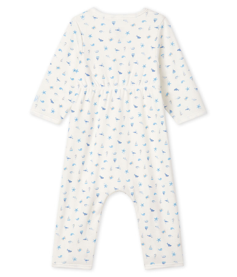 Footless Ribbed Bodyjama MARSHMALLOW white/MULTICO white