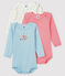 Baby girls' long-sleeved bodysuit - Set of 3 variante 1