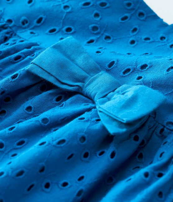 Baby Girls' Strappy Dress with Eyelet Embroidery MYKONOS blue