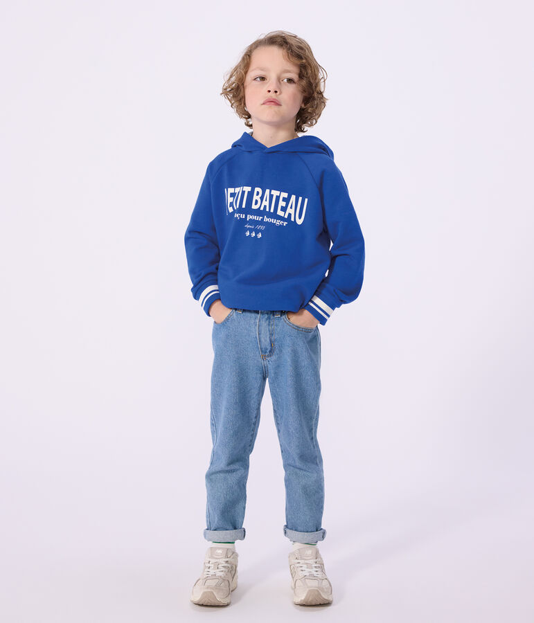 Children's cotton hoodie PERSE blue