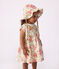 Babies' short-sleeved printed cotton dress white/multicolor
