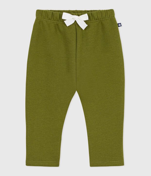 Babies' plain cotton trousers green