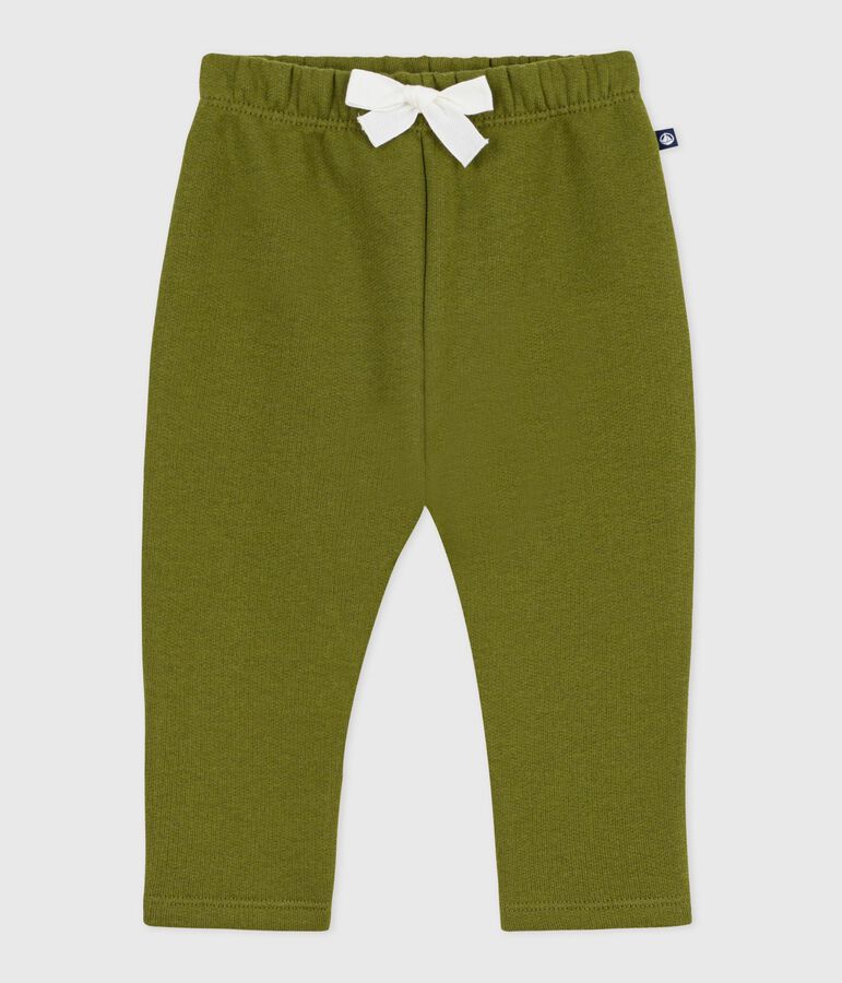 Babies' plain cotton trousers green