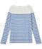 Women's striped sleeveless tee MARSHMALLOW white/PERSE blue