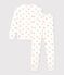 Women's cotton terry pyjamas printed with hearts Ecru/multicolor