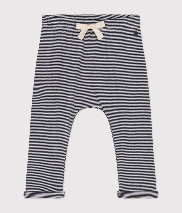 Babies' Organic Cotton Trousers blue/white