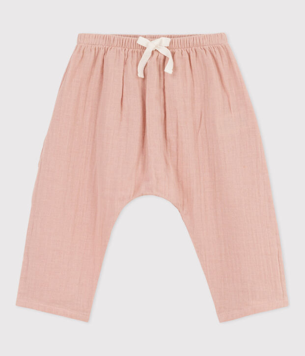 Babies' Cotton Gauze Trousers pink