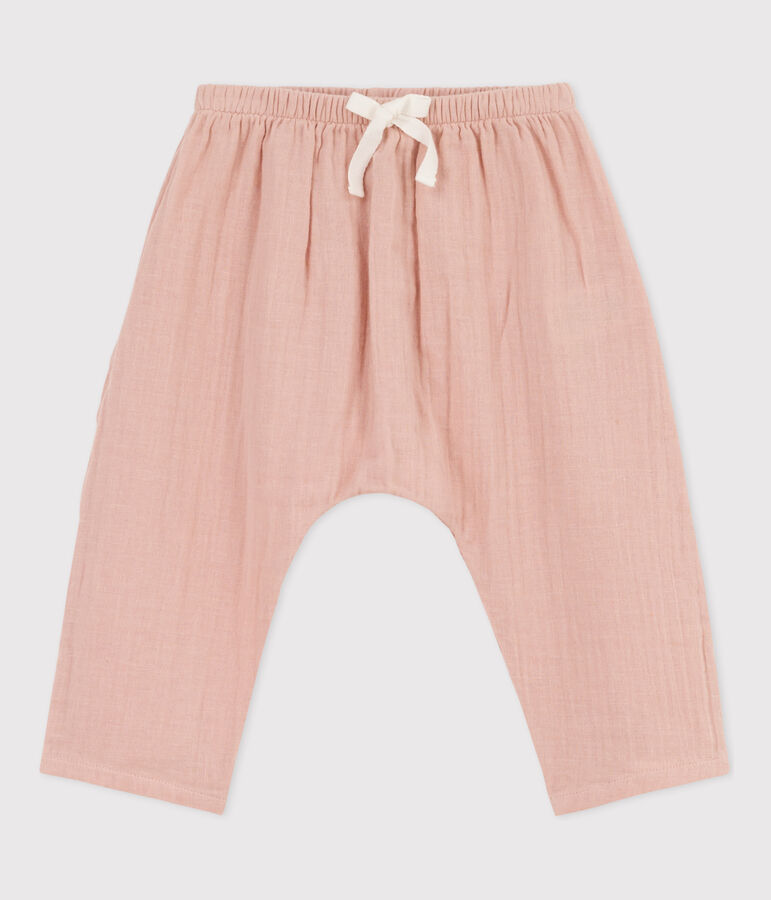 Babies' Cotton Gauze Trousers pink