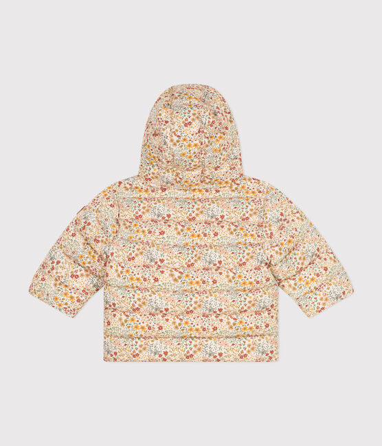 Babies' printed puffer jacket with a hood AVALANCHE white/MULTICO
