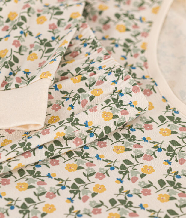 Women's Floral-pattern Cotton Pyjamas Ecru/multicolor