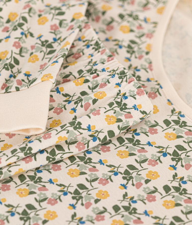 Women's Floral-pattern Cotton Pyjamas Ecru/multicolor