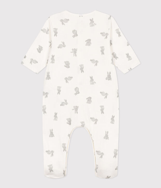 Babies' Rabbit Patterned Tube Knit Pyjamas white/grey