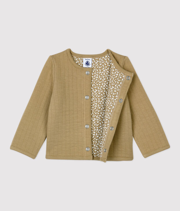 Babies' Quilted Tube Knit Cardigan beige