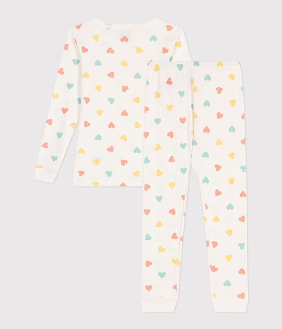 Very fitted children's pajamas in printed cotton MARSHMALLOW white/MULTICO white