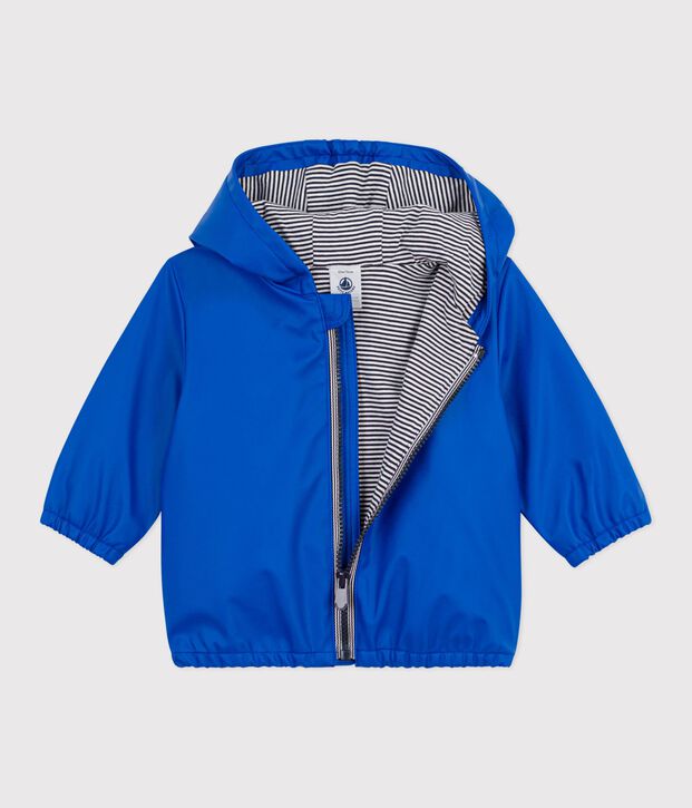 Babies' jacket in plain PU blue