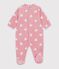 Babies' onesie in heart-print fleece pink/white