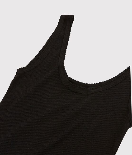 Women's Wool/Cotton Blend Vest Top NOIR black